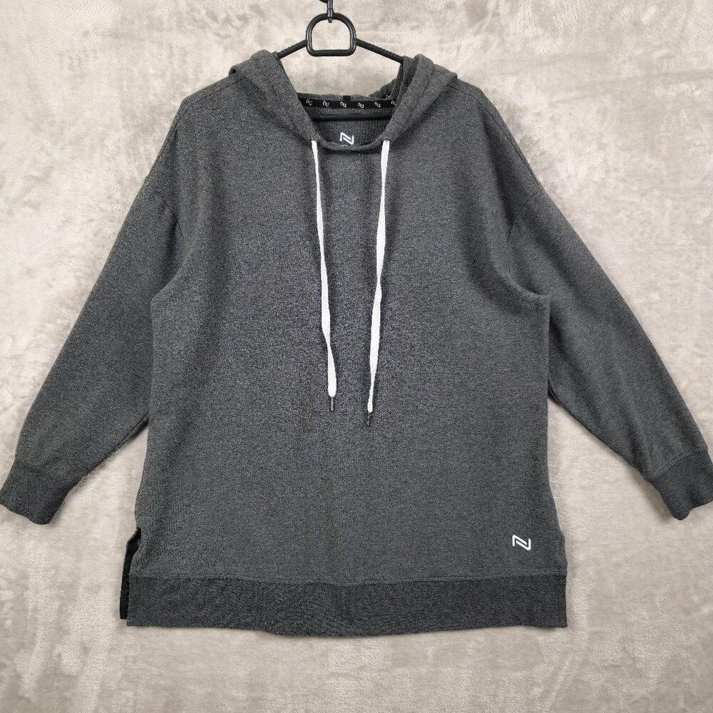 Nola Hooded Sweatshirt Gray Cotton Blend Womens Size 1X